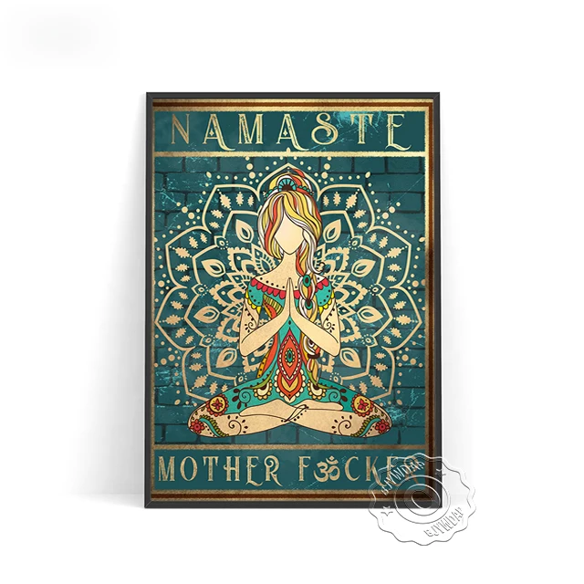 

Плакат BJYWDAP Namaste сине-зеленый