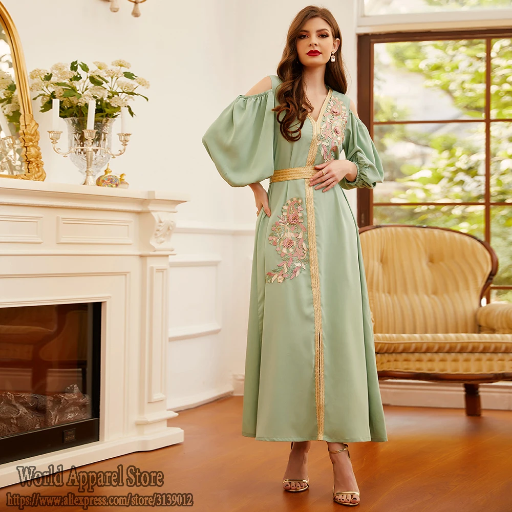 ИД Мубарак с открытыми плечами абайя Дубай Турция мусульманское арабское платье