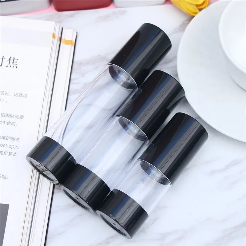 

15/30/50ml Black Cap Transparent Plastic Empty Spray Refillable Bottles Travel Portable Serums/Lotions/Cream Cosmetic Container