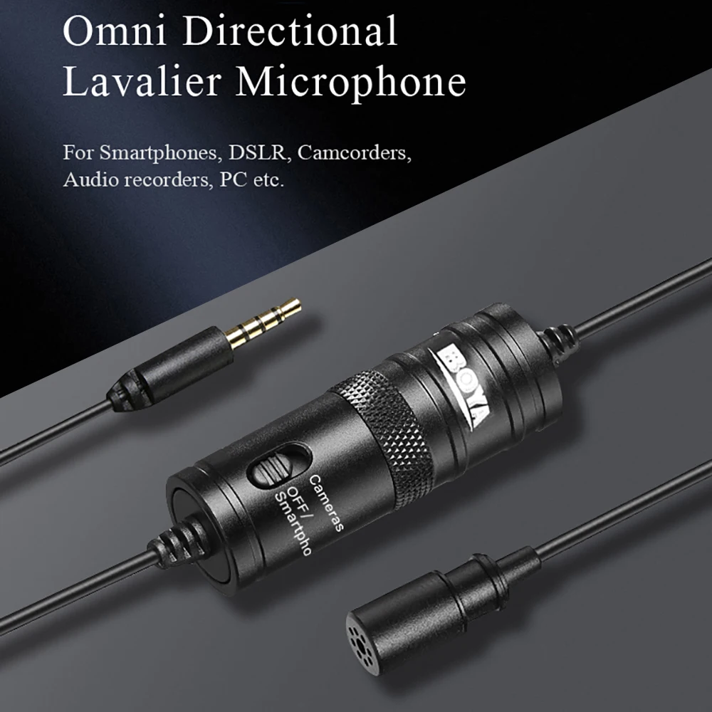 Всенаправленный петличный конденсаторный микрофон 6 метров для смартфонов ПК