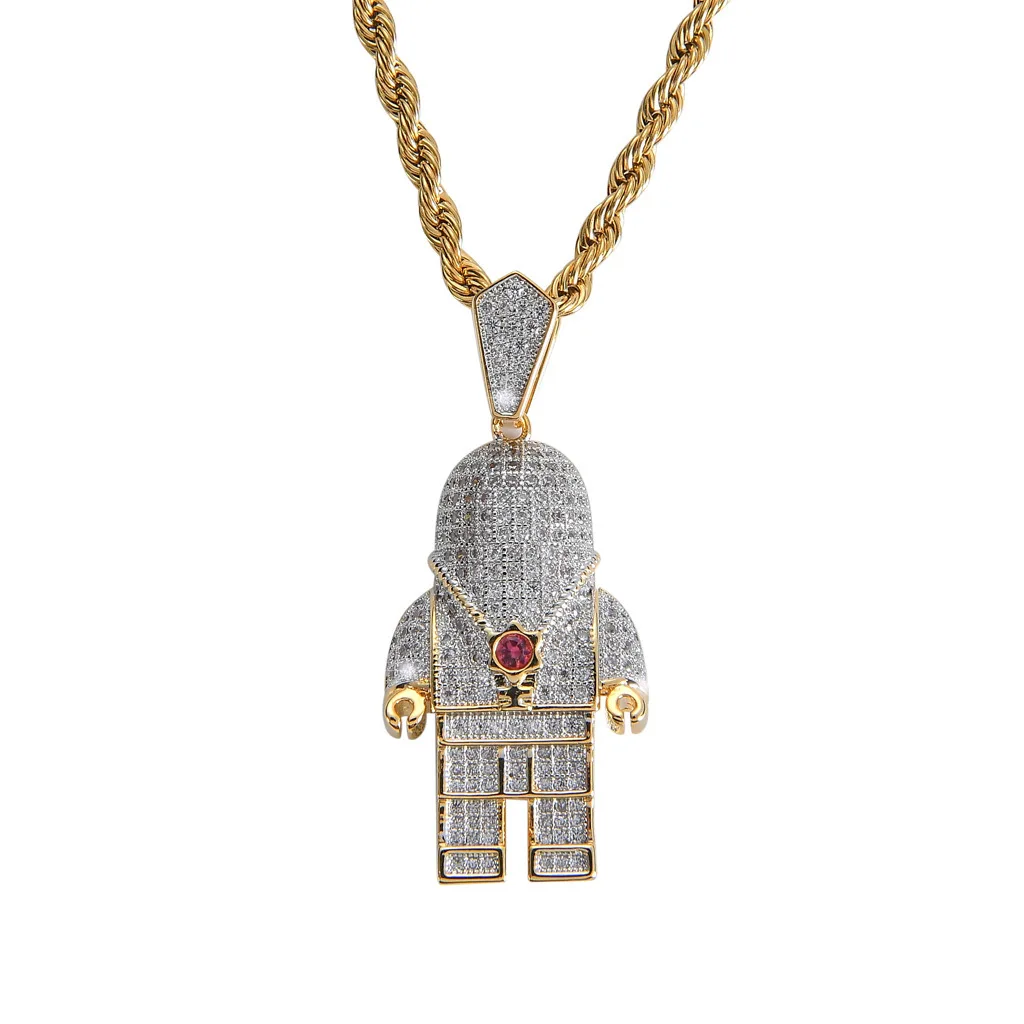 

YVV117 Personalized Astronaut Spaceman Pendant Micro-inlaid zircon hip-hop hipster necklace