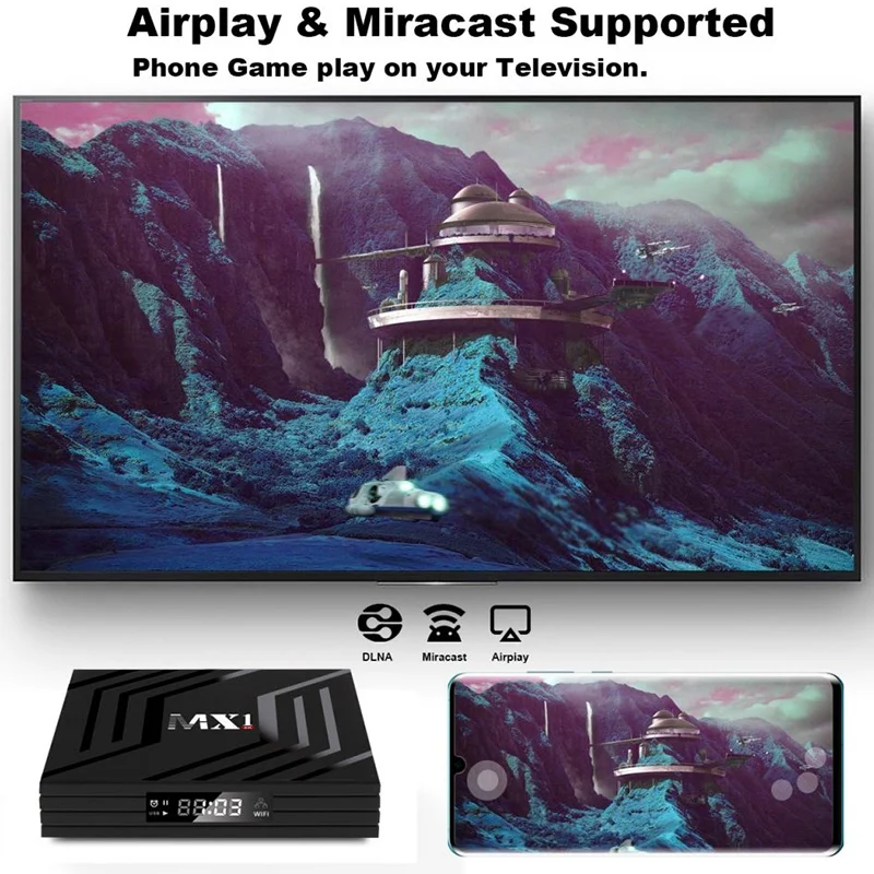 ТВ приставка MX1 RK3228A 2 + 16 ГБ Android 9 0 с инфракрасным пультом дистанционного