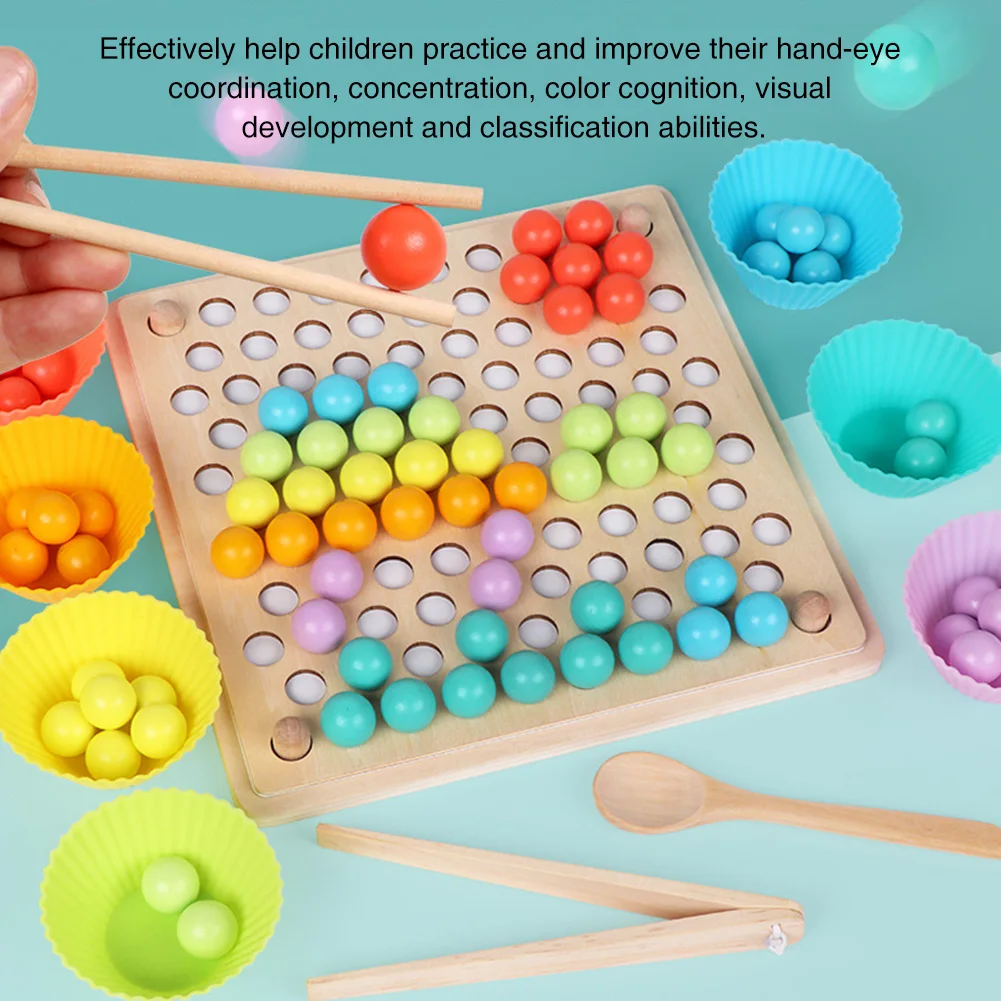 

Early Education Clipping Wooden Toy Color Cognition Birthday Gift Bottom Plate Clamp Montessori Learning Logistic Thinking