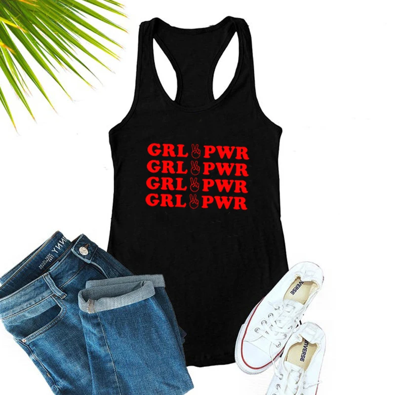 GRL PWR майка с буквенным принтом женская модная уличная одежда стильный летний