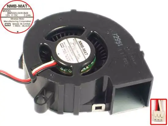 NMB MAT BM5020 04W B49 L52 DC 12V 0.24A 50x50x20 мм Сервер вентилятор охлаждения|blower fan|12v dc blower fanserver fan |