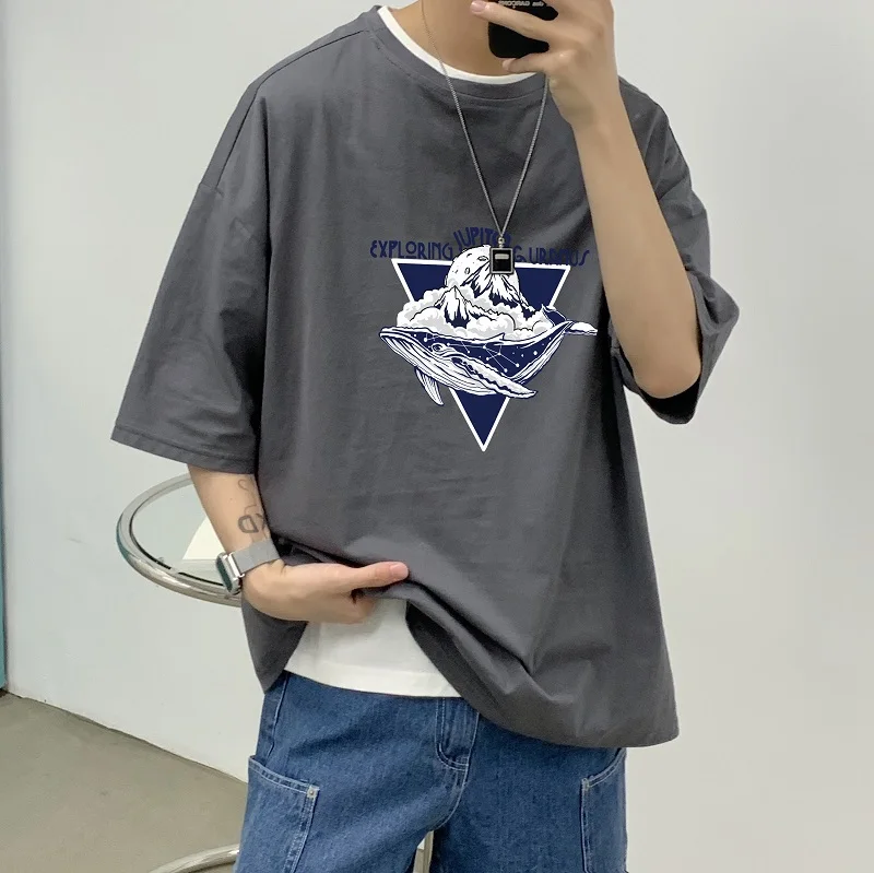 Футболка в гонконгском стиле для мужчин модная парная оригинальная свободная