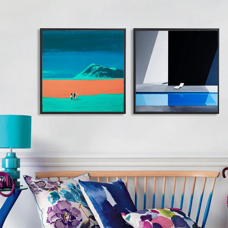 Красочные архитектурные пейзажи скандинавский холст постер картина