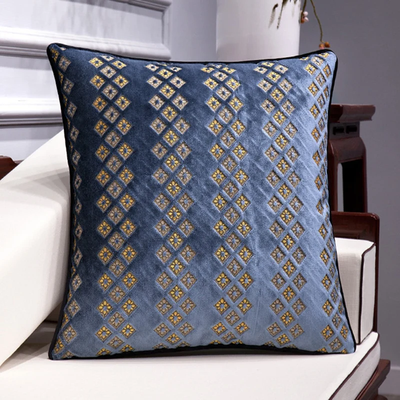 3D укороченный ворс Голубая Подушка углы столов Housse De Coussin рождественские
