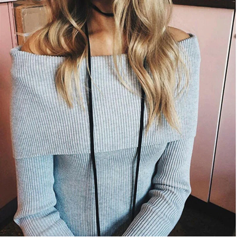 2018 Осенняя Новая женская сексуальная рубашка без бретелек с длинными рукавами