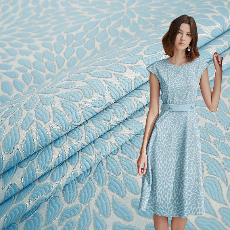 HY жаккард ткань дышащие летние шелковые ткани для пошива платьев на дворе нить