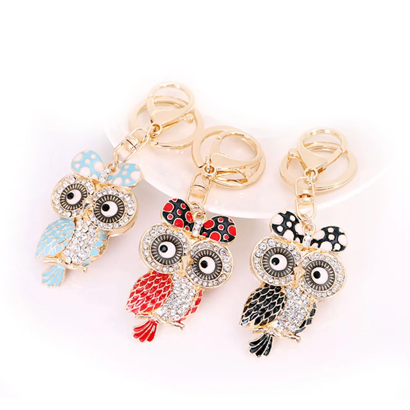 43 стиля женский сова брелок Золотой металлический кристалл кулон Мода Девушка
