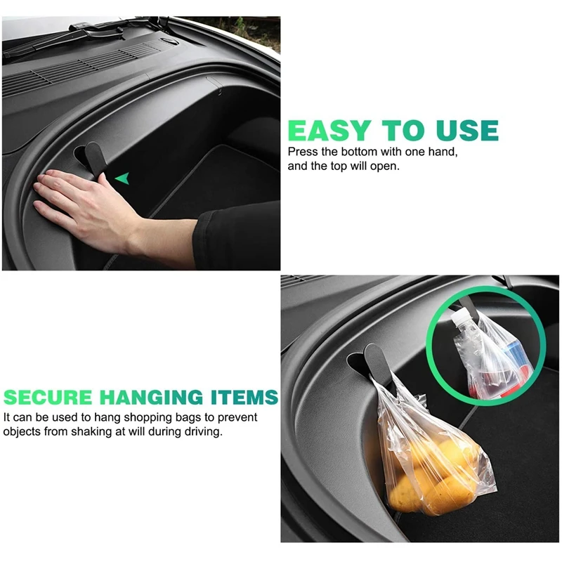

Car Frunk Hooks Clip Bolt Covers Front Trunk Bag Cargo Hooks Cover for Tesla Model 3