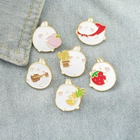 happy rabbit enamel lapel cartoon pins smiley animal brooches badges fashion cute pins gifts for friends pins wholesale