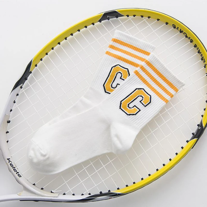 Модные белые носки в стиле харадзюку с надписями Забавные короткие милым