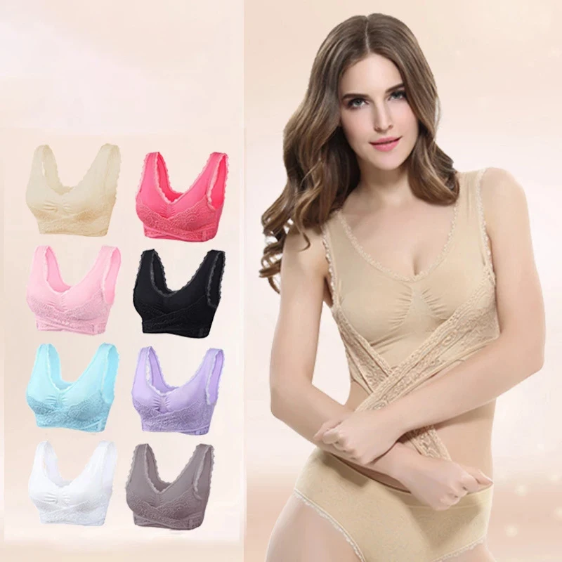 Бюстгальтер женский кружевной без косточек однотонный бесшовный Бралетт с