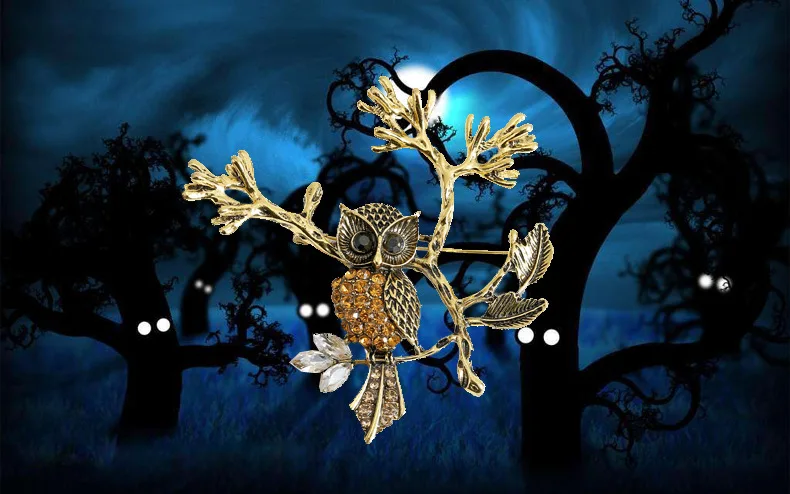 Мужская модная Винтажная брошь в виде банта с кристаллами ветки дерева для