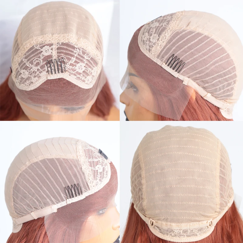 Короткие волнистые волосы Charisma синтетические на лицевой стороне красные и