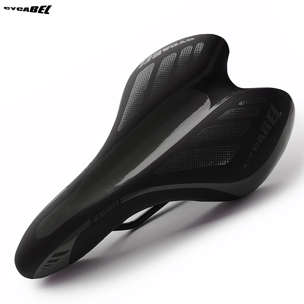 

CYCABEL Road Bicycle Saddle Soft Comfortable MTB Bike Seat Cushion Pad Cycle Seat Ultralight Mountain Cycling Saddle Black/Grey
