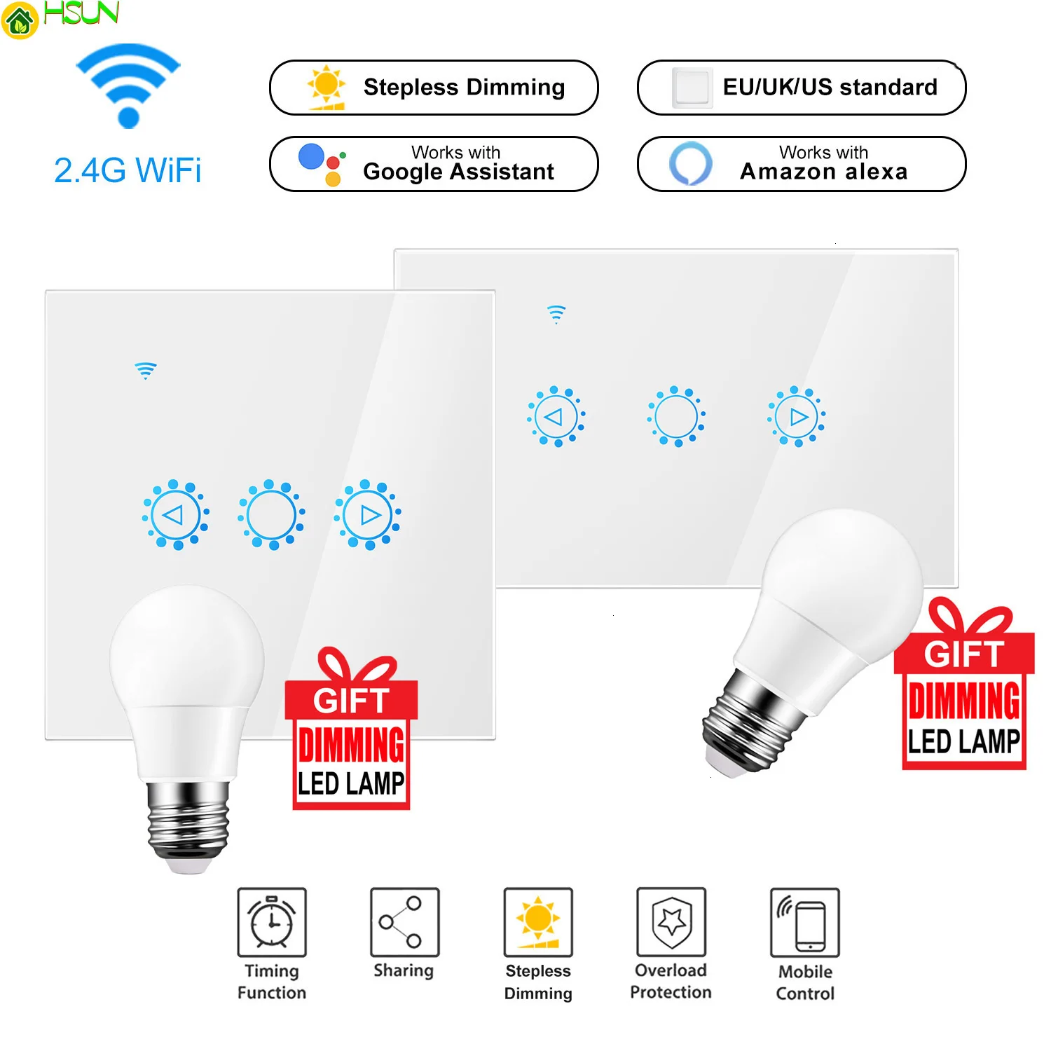 Светодиодный диммер 220 В/110 В Wi Fi Ewelink умный сенсорный выключатель света лампочка