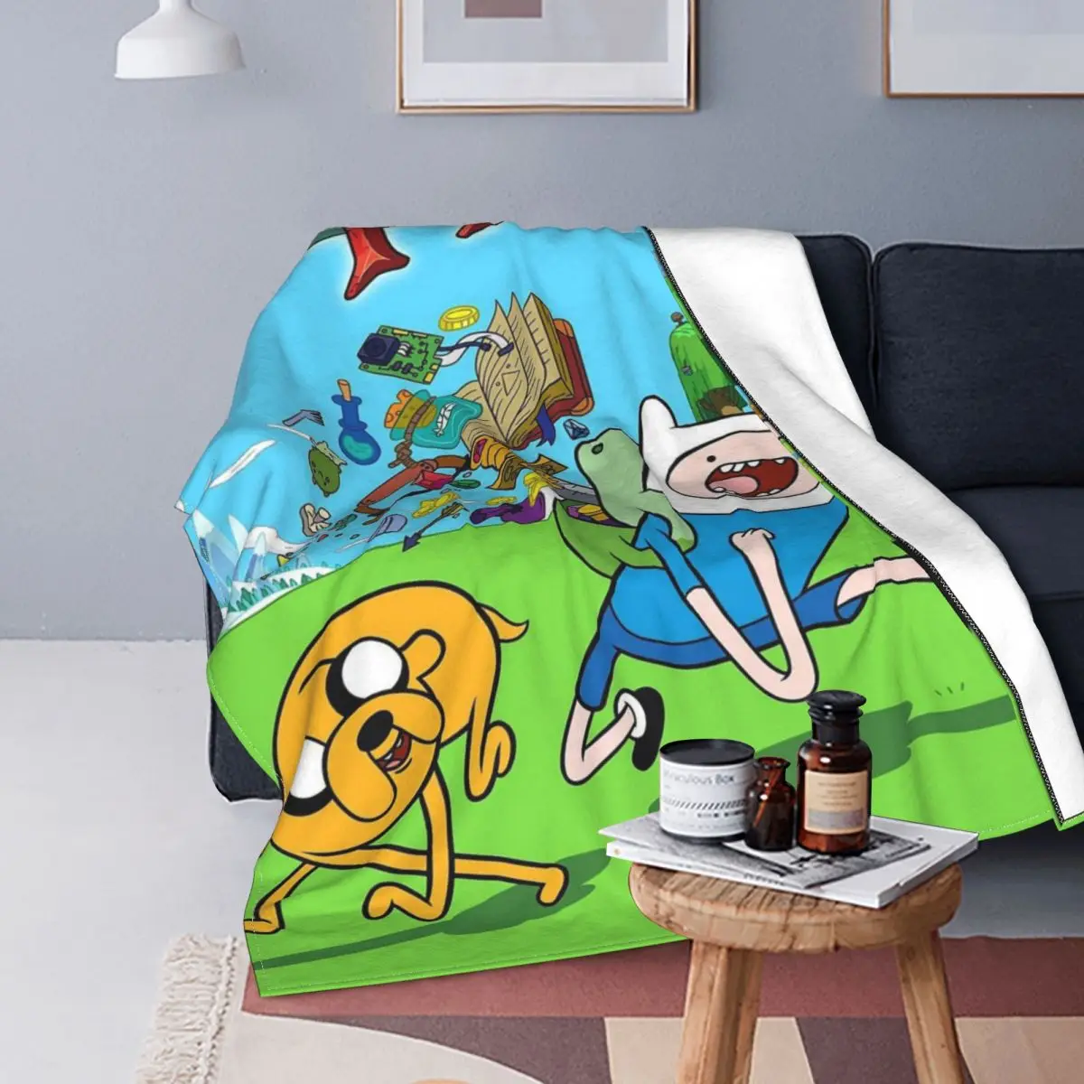 

Adventure Time With Finn And Jake Blankets Coral Fleece Plush Winter Funny Cute Warm Throw Blankets for Sofa Travel Rug Piece