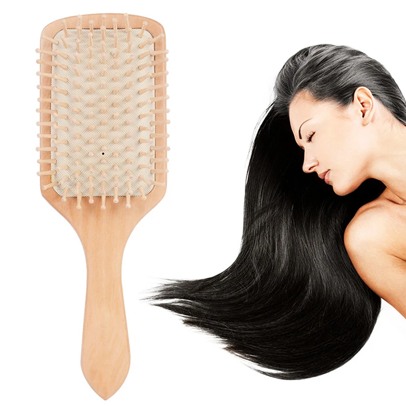 

1 Pcs Wood Comb Professional Healthy Paddle Cushion Hair Loss Massage Brush Hairbrush Comb Scalp Hair Care Healthy Hair Brush