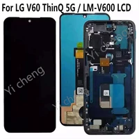 6 8 original amoled for lg v60 thinq lcd display screen frame touch digitizer assembly for lg v60 thinq 5g screen replacement