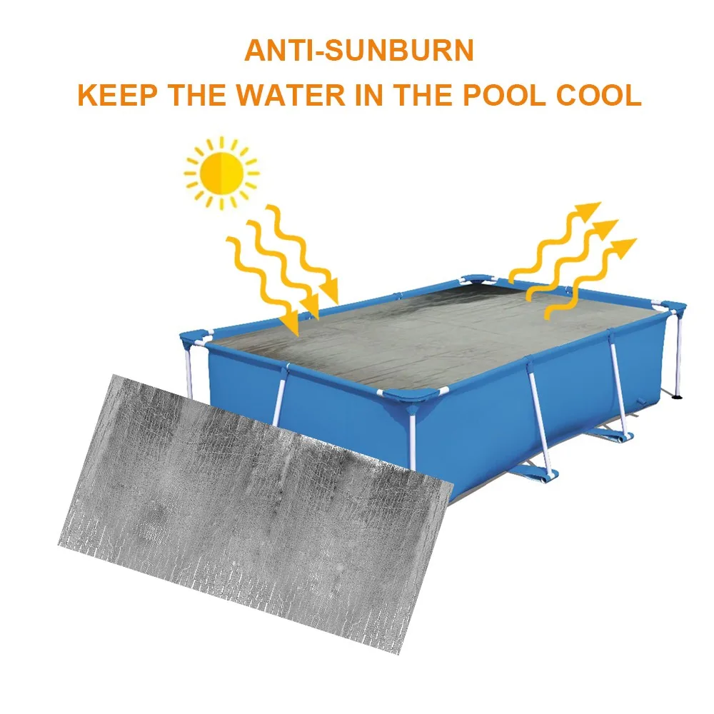 Swimming Pool Cover Suitable Square Pools New Waterproof Rainproof Dust Tarpaulin With Wear-resistant Rope @45 | Дом и сад