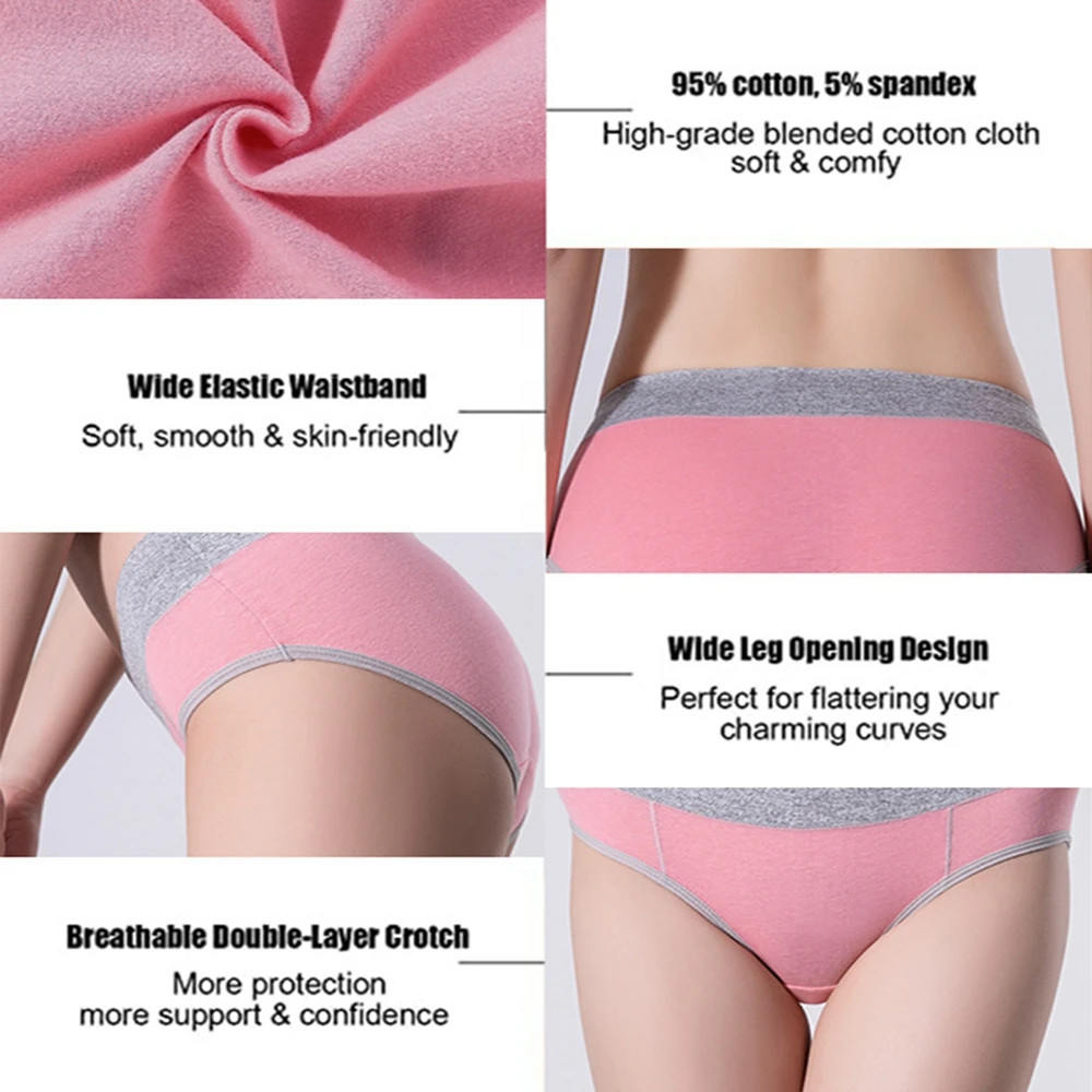 Women's Underwear Comfortable Panties Soft Lingerie Breathable Briefs Female Hight-Waist Stretch Intimates | Женская одежда