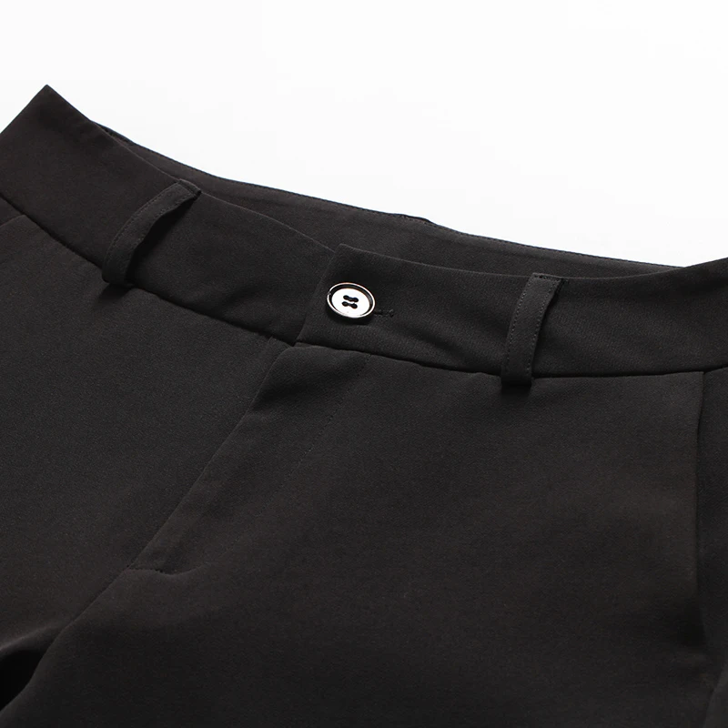 Модные женские осенние новые корейские профессиональные брюки женские свободные черные прямые широкие брюки с высокой талией женские от AliExpress WW