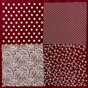 Шарф женский из натурального шелка, Квадратный, в горошек, SBS004