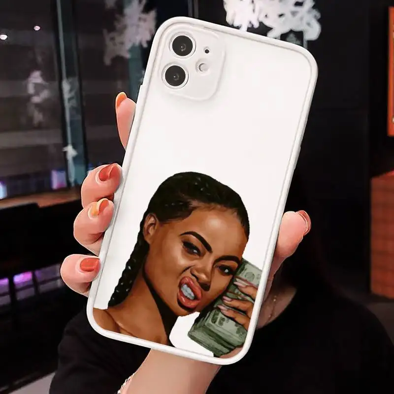 

Black girl woman money Phone Cases matte transparent For iphone 7 8 11 12 plus mini x xs xr pro max cover