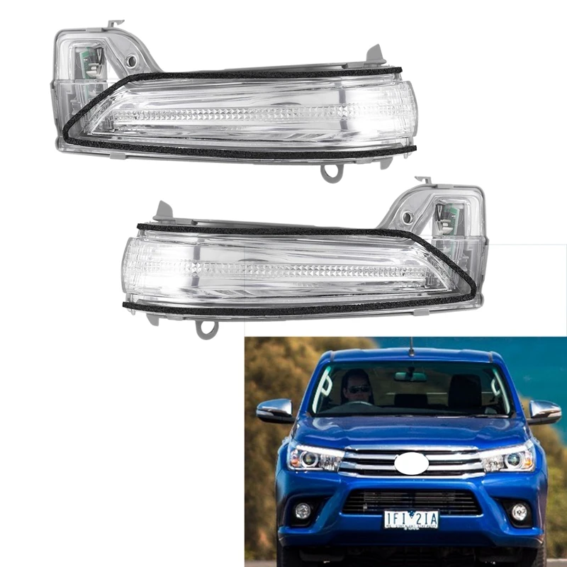 Car Left and Right Rearview Side Mirror Turn Signal LED Repeater Light for Toyota Hilux Revo Pickup 2015-2020 |