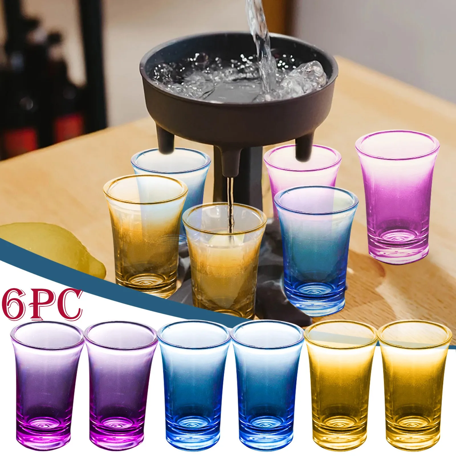 

6 Shot Glass Dispenser Holder Wine Whisky Beer Dispenser Rack Bar Accessories Caddy Dispenser Party Games Drinking Tools#YL10