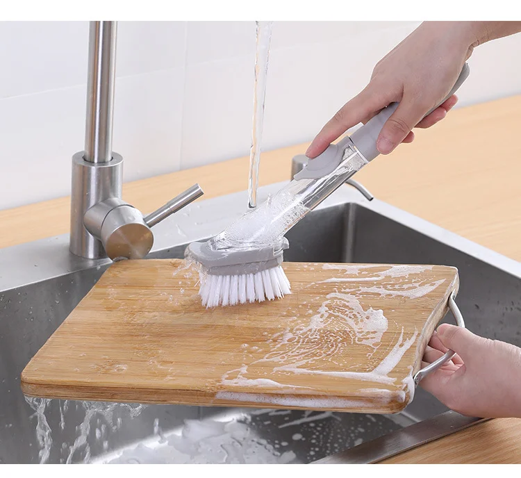 

1 Set Plate Dish Pot Washing Brush with Liquid Dispenser Scrubber Multi-function Kitchen Washing Sponge Lazy Cleaner Householder