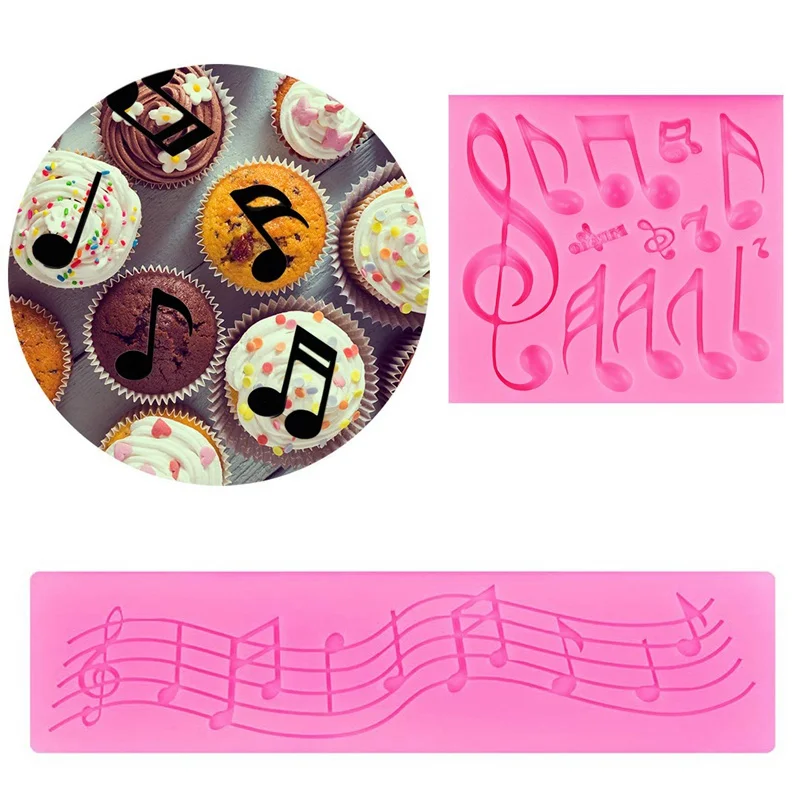 Форма для помадки с музыкальными нотами силиконовая форма кондитерских изделий