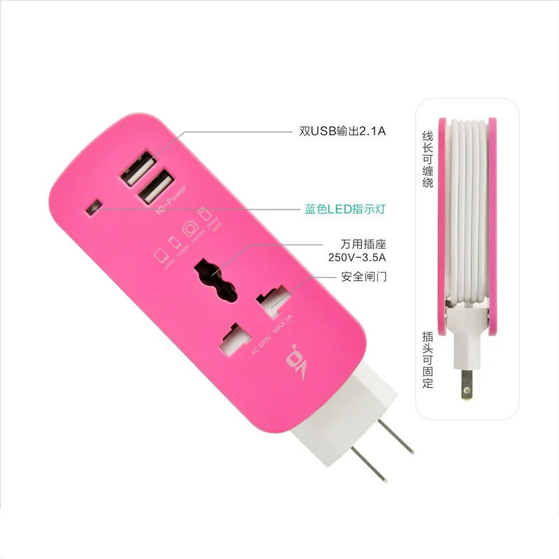 Сетевая розетка с 2 USB-портами и поддержкой быстрой зарядки | Электроника