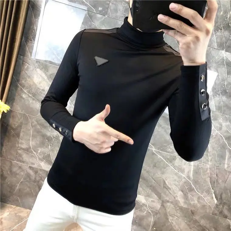 

2021 Autumn and Winter New Men 's Clothing Fleece Thickened Half-High Collar Shirt