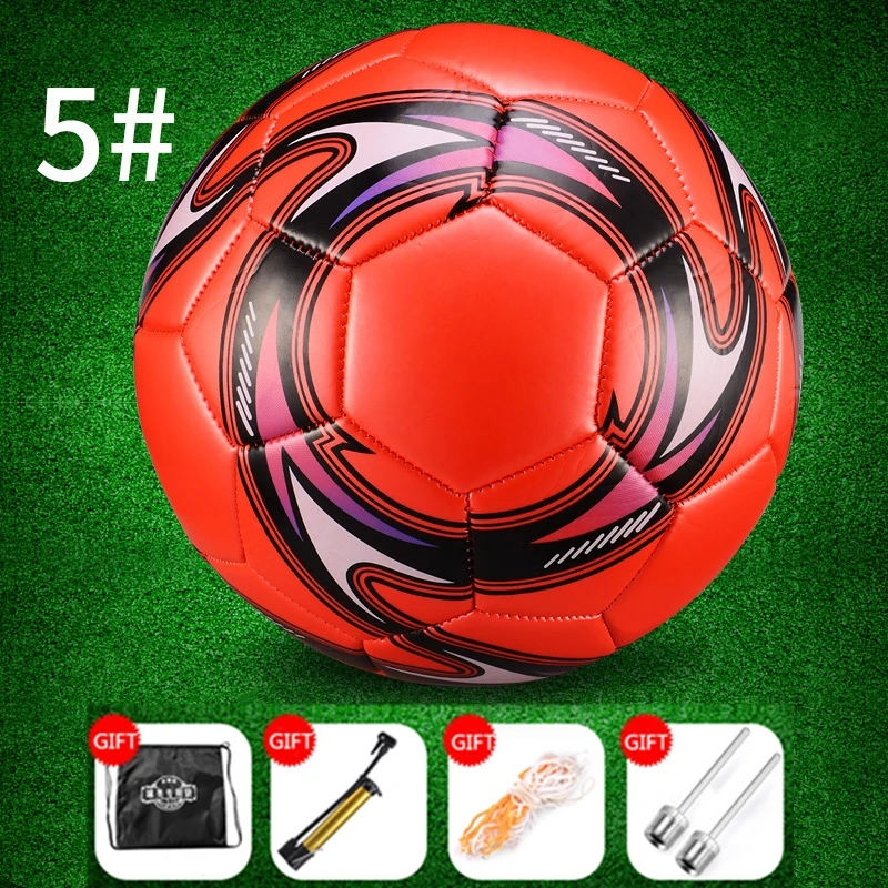 SIZE 5 red PU Футбол школьников Размер 3 взрослых размер 5 футбольный мяч тренировочная игра Специальный Футбольный подарок насос игла Сетчатая Сумка - Цвет: SIZE 5 red