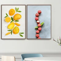 fresh nordic posters and prints strawberry banana mango lychee tomato canvas painting wall art pictures for kitchen restaurant