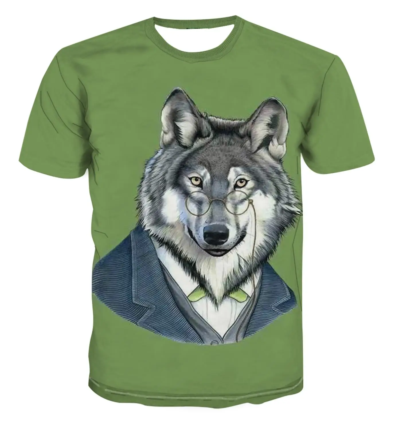 

2020 Hot Sale Men's T shirts 3D Printed Popular Top Wolf Pattern T Shirt Wolf Tshirts Men's Short Sleeve Personalized Boy's Tops