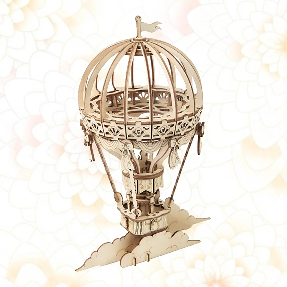 

1 Set of DIY Puzzle 3D Wooden Hot Air Balloon Assembly Craft for Boys and Girls
