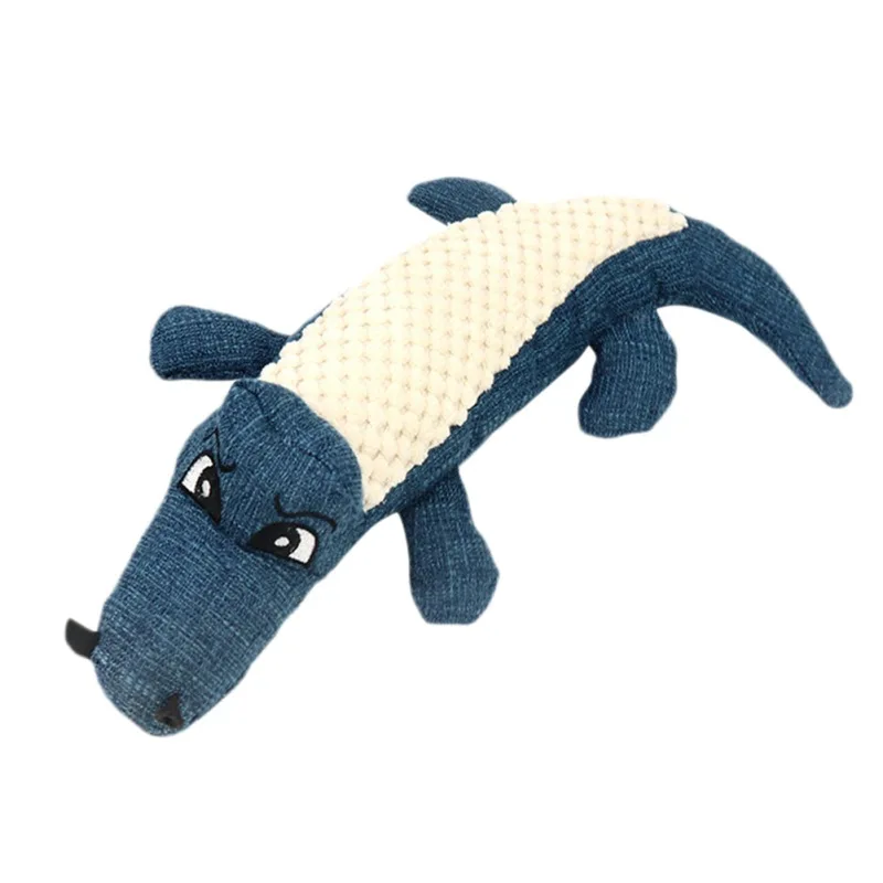 

Dog Chew Toys Bite Resistant Plush Crocodile Shaped Squeaky Toys Stuffed Doll Pet Accessories Puppy Gift
