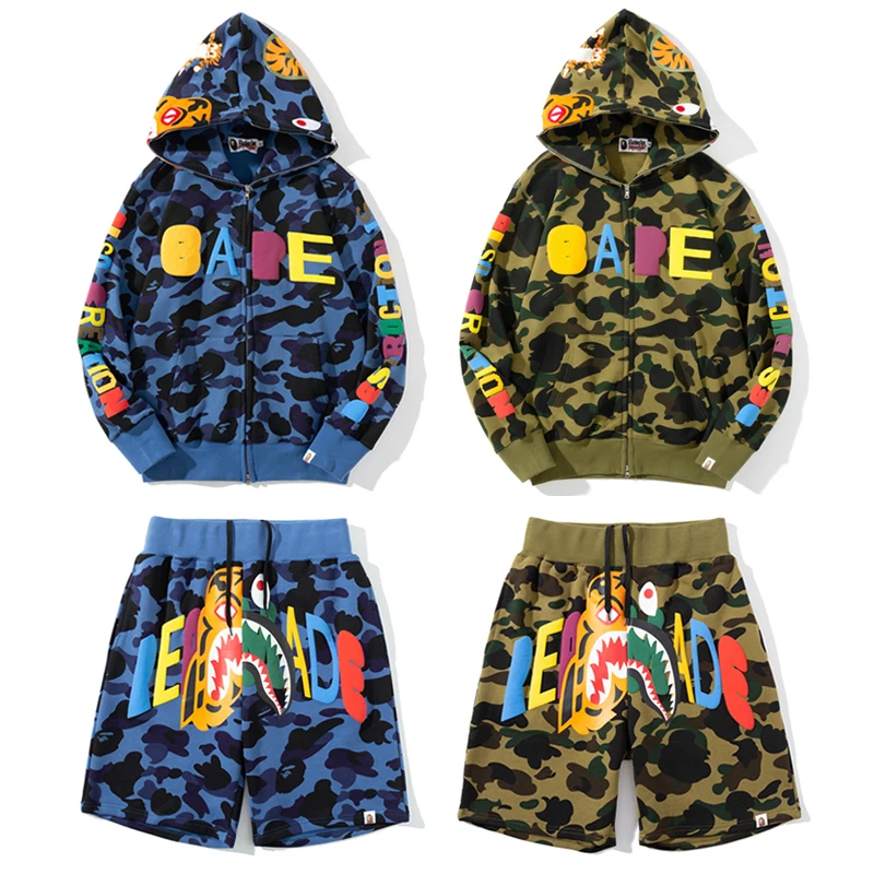 

Модель 2021 года, камуфляжный пузырьковый свитер Bape X Readymade с тигровым ворсом в стиле Харадзюку, пуловер в стиле хип-хоп, свитер с капюшоном и шо...