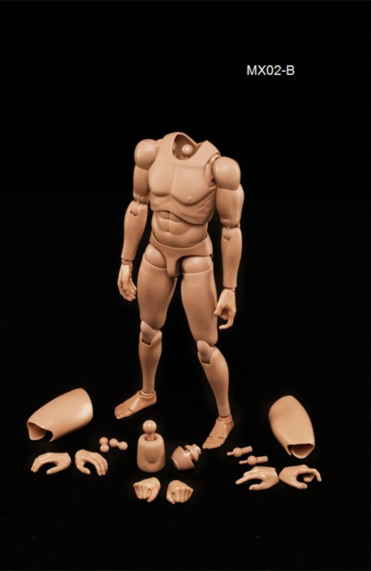 

In Stock 1/6 Scale MX02A/B Male Body Art Model Europe Skin/Asia Skin Action Figure & Accessory Model for 12 Action Figure
