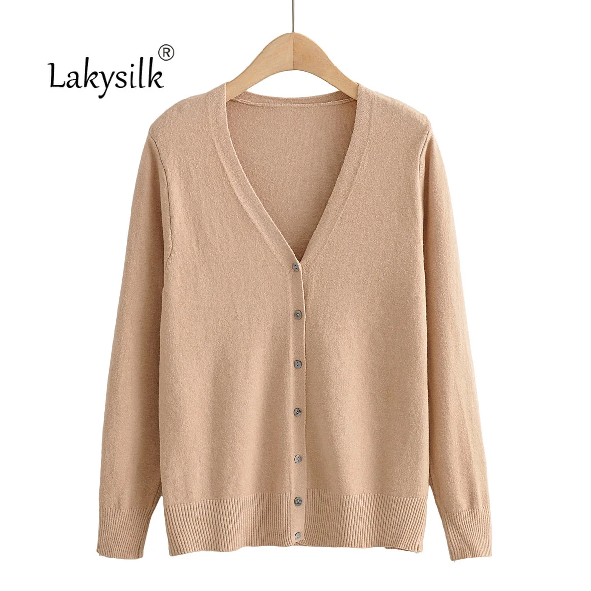 Женский однобортный Кардиган повседневный однотонный кардиган с v образным
