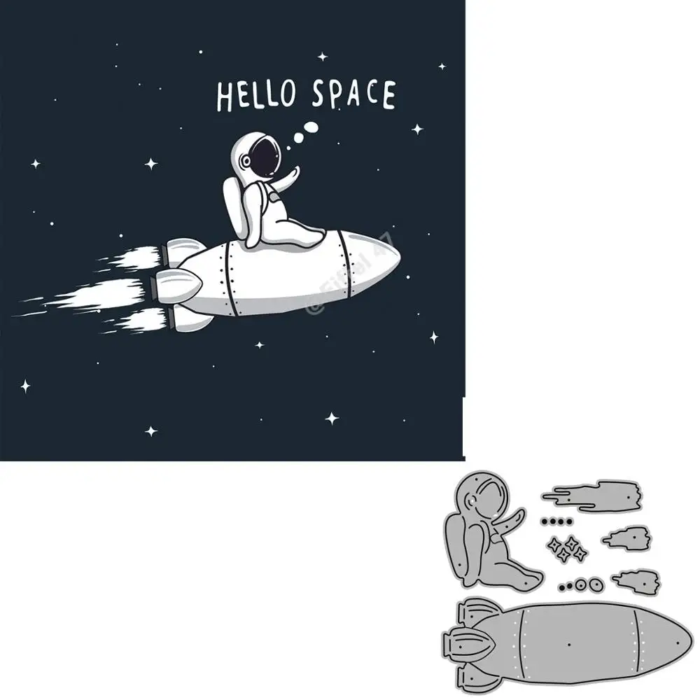 Rocket Исследуйте мир Скрапбукинг металлический Трафаретный вырубной штамп Alinacrafts