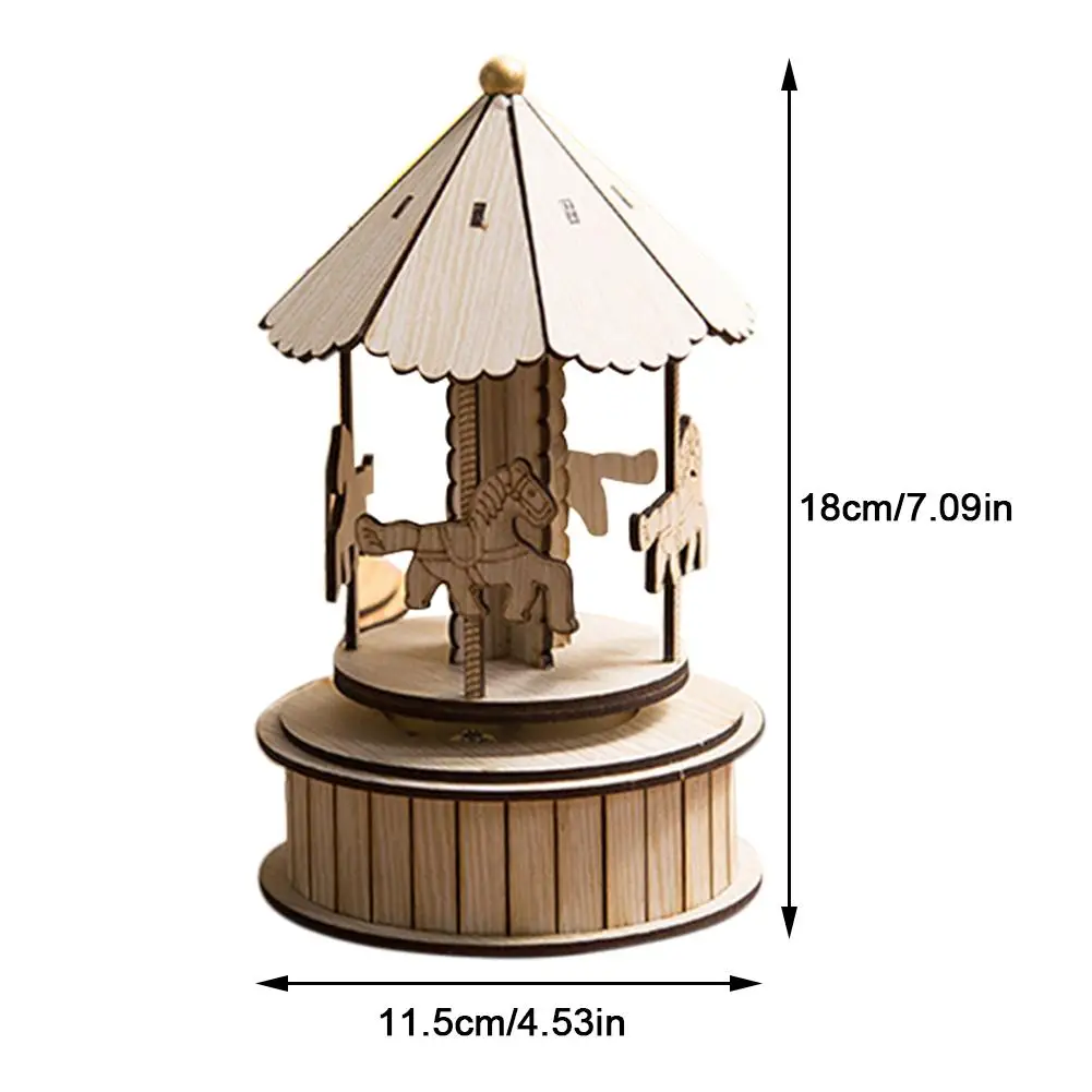 Музыкальная шкатулка Go-Round Horse деревянное украшение для детской комнаты подарок