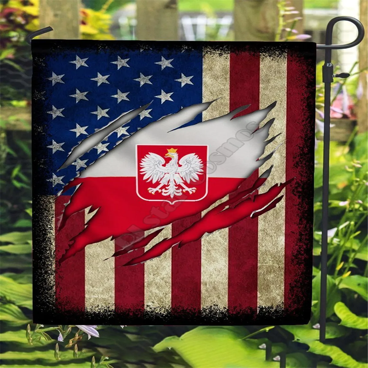 

Poland America Flag 3D Full Printing Thermal Transfer Garden Flags Hanging House Decoration Double-sided Printing