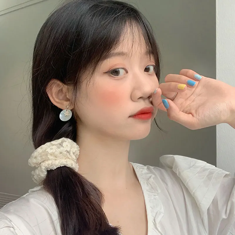 Корейские женские эластичные кружевные резинки для волос с маргаритками