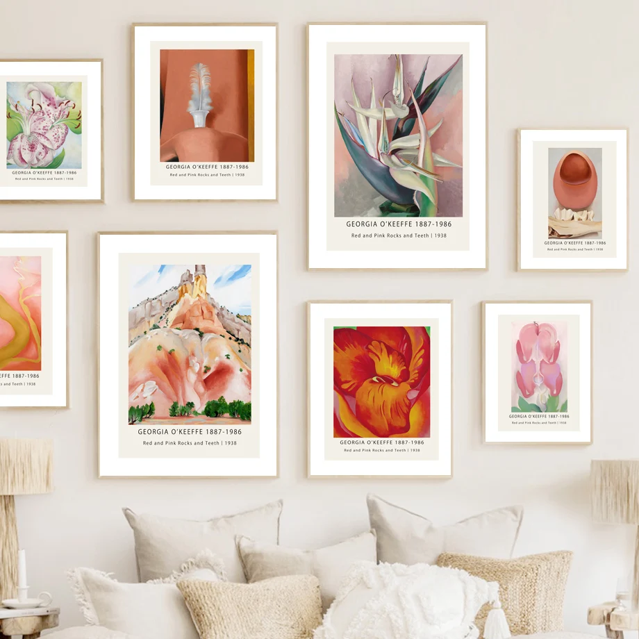 

Georgia O'keeffe Flower Watercolor Wall Pop Art Canvas Painting Nordic Posters And Prints Wall Pictures For Living Room Decor